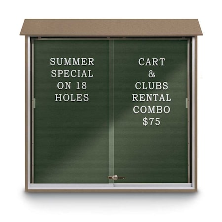 United Visual Products Outdoor Enclosed Combo Board, 72"x36", Bronze Frame/Grey & Rubber UVCB7236ODBZ-GREY-RUBBER